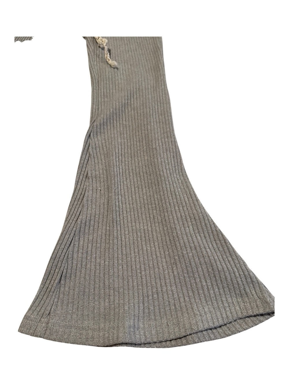 POL Clothing Ribbed Knit Lace Tied Lounger Flare Pants Grey - Size S - Picture 3 of 4